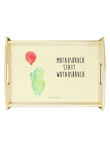 Mr. & Mrs. Panda serviertablett aus holz Schildkröte Luftballon ... in Gelb Pastell