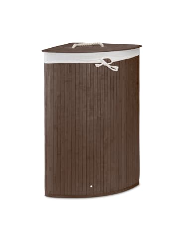 relaxdays 2 x Eckwäschekorb in Braun - (B)49,5 x (H)65 x (T)37 cm