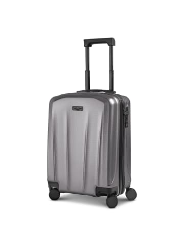 Police New York 4 Rollen Kabinentrolley S 54 cm mit Dehnfalte in silver grey