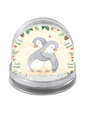 Mr. & Mrs. Panda Schneekugel Pinguine Kuscheln mit Spruch in Naturpapier
