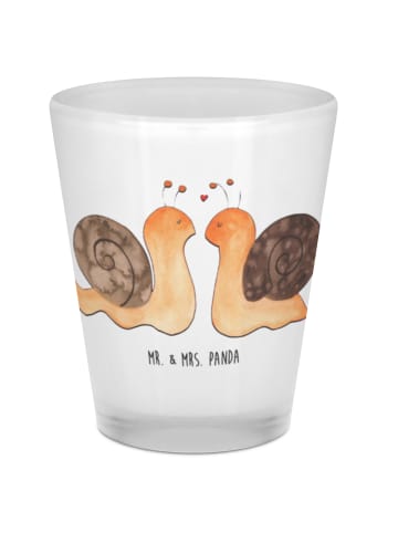 Mr. & Mrs. Panda Schnapsglas Schnecken Liebe ohne Spruch in Transparent