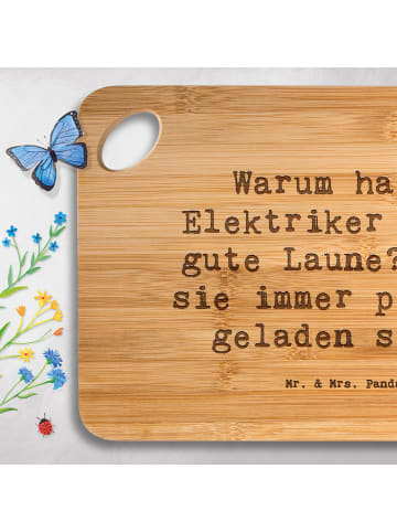 Mr. & Mrs. Panda schneidbrett Spruch Positiver Elektriker mit Sp... in Braun