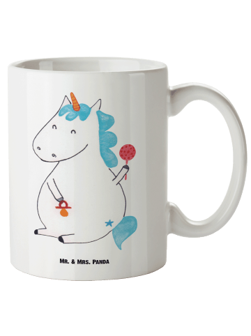 Mr. & Mrs. Panda XL Tasse Einhorn Baby ohne Spruch in Weiß