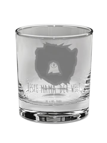 Mr. & Mrs. Panda Whiskey Glas Bär Königin mit Spruch in Transparent