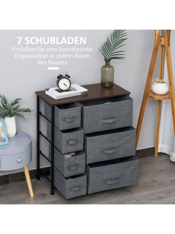 HOMCOM Schubladenschrank-B63,5 x T30 x H71 cm-Dunkelgrau