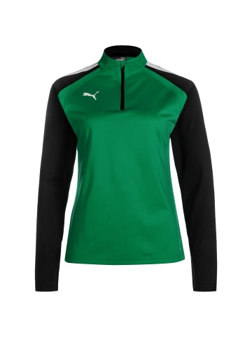 Puma Trainingspullover TeamLIGA 1/4 Zip in grün / schwarz