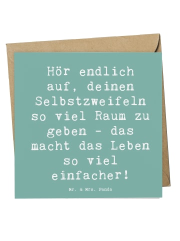 Mr. & Mrs. Panda Glückwunschkarte Spruch Zweifel an sich selbst ... in Meeresbrise