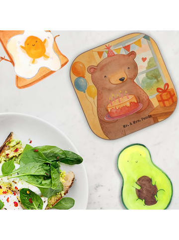 Mr. & Mrs. Panda Getränkeuntersetzer Geburtstag Bär Torte Design... in Weiß