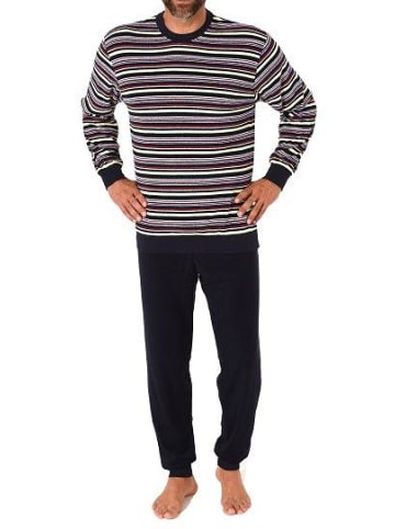 NORMANN langarm Frottee Schlafanzug Bündchen gestreifter - 77547 in gelb