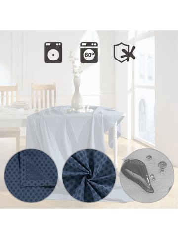 Erwin Müller Jacquard, Baumwollmischung Tischdecke Denia in blau