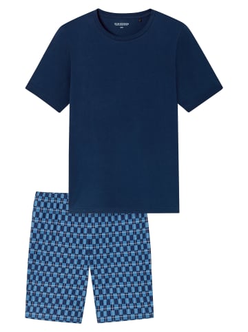 Schiesser Pyjama Casual Essentials in Dunkelblau