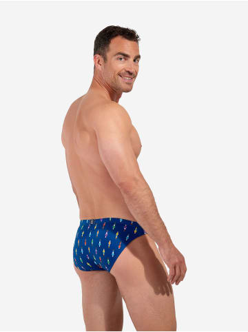 HOM Badehose Swim Micro Briefs Calcio in navy print