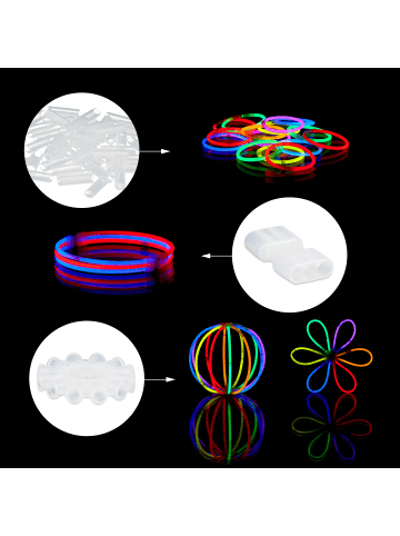 relaxdays 200 x Knicklicht in 7-Farb-Mix