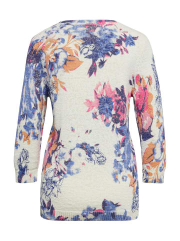 GOLDNER Kurzgröße:  Femininer Druckpullover in weiß / gemustert