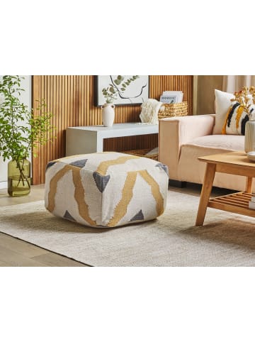 Beliani Pouf ZEUGMA in Beige/Grau/Gelb - (W) 60 x (H) 40 x (L) 60 cm