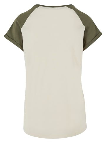 Urban Classics Urban Classics Damen Ladies Contrast Raglan Tee in whitesand/olive