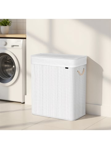 SONGMICS Wäschekorb Ronex in Weiß - (B)32 x (H)61 x (T)52 cm