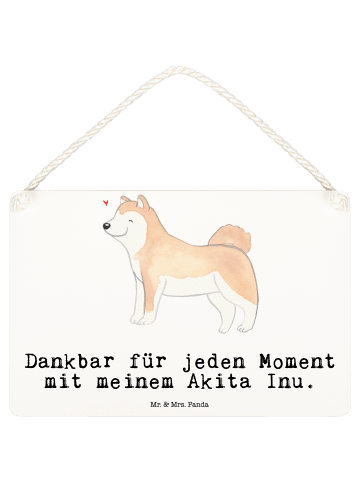 Mr. & Mrs. Panda Deko Schild Akita Inu Moment mit Spruch in Weiß