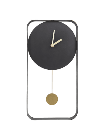 Beliani Wanduhr SERVOZ in Schwarz/Gold - (W) 21 x (H) 40 x (L) 2 cm