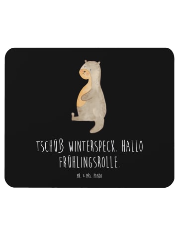 Mr. & Mrs. Panda Mauspad Otter Bauch mit Spruch in Schwarz