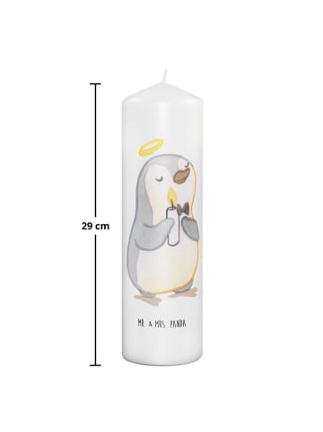 Mr. & Mrs. Panda Kerze Pinguin Kommunion ohne Spruch in Weiß