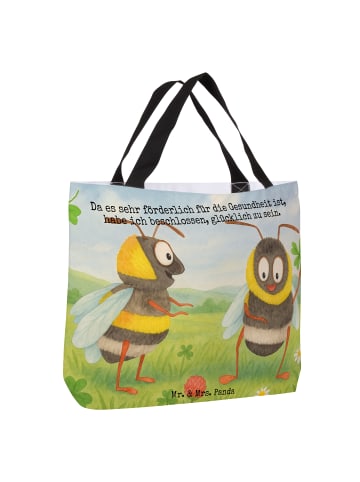 Mr. & Mrs. Panda Shopper Hummeln Kleeblatt Design mit Spruch in Weiß