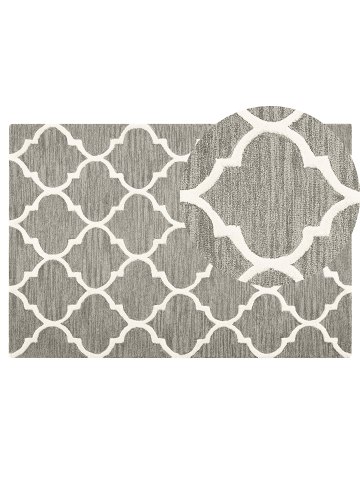 Beliani Kurzflor YALOVA in Grau - (W) 140 x (H) 2 x (L) 200 cm