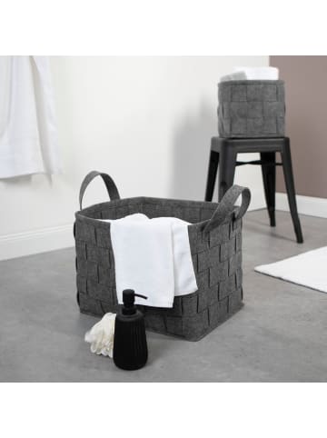 N8WERK Aufbewahrungskorb Filz 40cm dunkelgrau  grau