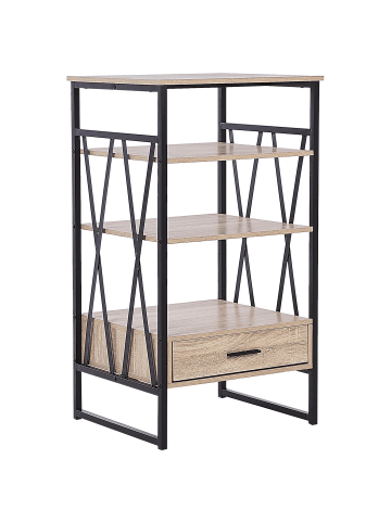 Beliani Bücherregal KEENE in Braun/Schwarz - (W) 56 x (H) 101 x (L) 51 cm