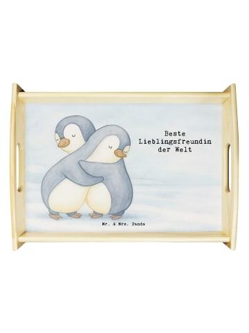 Mr. & Mrs. Panda Holztablett Pinguin Beste Lieblingsfreundin der... in Weiß