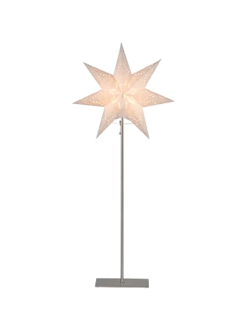 STAR Trading Bodenlampe Stern 'Sensy', creme, 83cm in Weiß