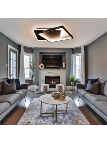 ZMH Deckenleuchte LED Dimmbar in schwarz eckig 44W Modern mit Fernbedienung L 44 CM