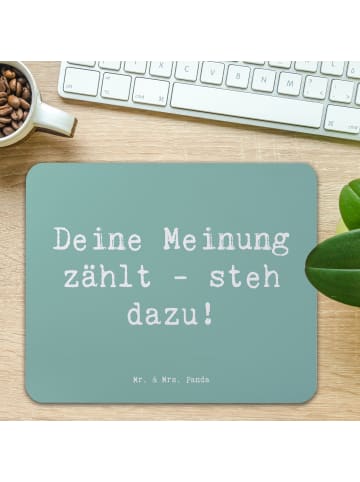 Mr. & Mrs. Panda Mauspad Spruch Mutig zu Meinungen mit Spruch in Meeresbrise