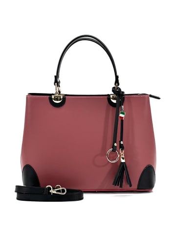 Florence Florence Handtasche, Umhängetasche Leder altrosa, schwarz ca. 32cm