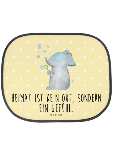 Mr. & Mrs. Panda Auto Sonnenschutz Elefant Seifenblasen mit Spruch in Gelb Pastell