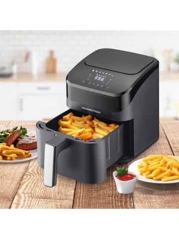 Gourmet Maxx Heißluft-Fritteuse Digital 4l 1400W schwarz Schwarz