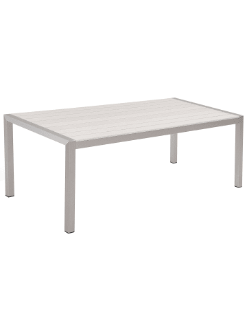 Beliani Gartentisch VERNIO in Weiß/Silber - (W) 90 x (H) 76 x (L) 180 cm