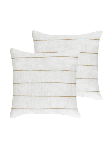 Beliani 2er-Set Dekokissen MILAS in Weiß/Beige