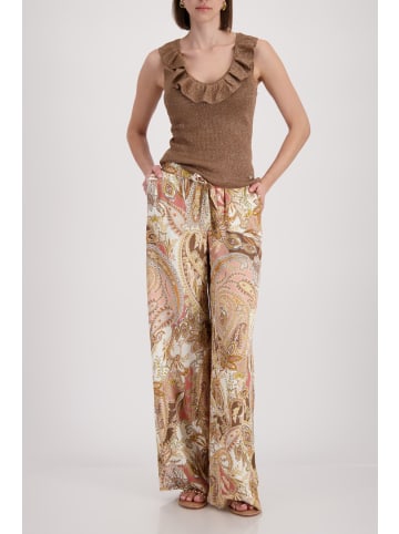 monari Pullover mit Lurex und Volants in Mocca