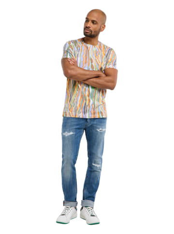 Carlo Colucci T-Shirt Fanton in Weiß / Mehrfarbig