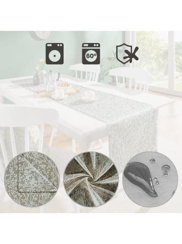 Erwin Müller Jacquard, Baumwollmischung, Gewebt Tischläufer Malaga in taupe