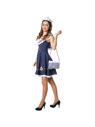 tectake Weibliches Matrosen-Outfit in Blau und Weiß, blau