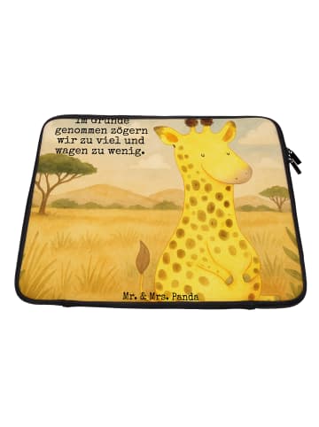 Mr. & Mrs. Panda Laptop Case Giraffe Zufrieden Design mit Spruch in Weiß