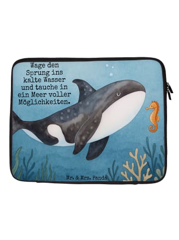 Mr. & Mrs. Panda Notebook Tasche Orca Design mit Spruch in Weiß
