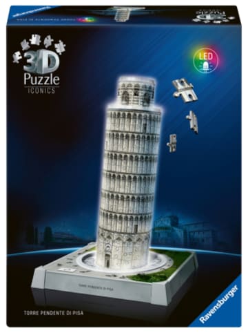 Ravensburger Verlag GmbH Spiel - 3D Puzzle Iconics: Schiefer Turm von Pisa - mit Licht