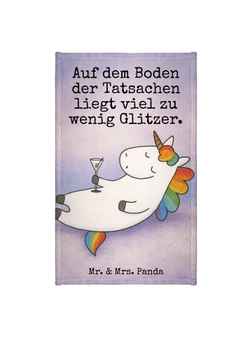 Mr. & Mrs. Panda Gästehandtuch Einhorn Blümchentail Design mit Spruch in Weiß