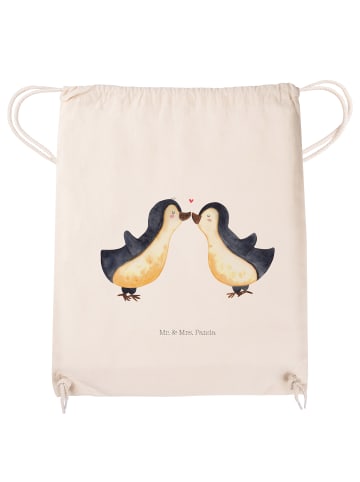 Mr. & Mrs. Panda Stofftasche Pinguin Liebe ohne Spruch in Creme