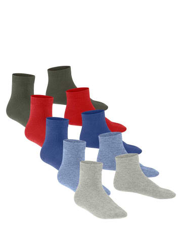 ESPRIT Socken 5er Pack in Blau/Rot/Khaki