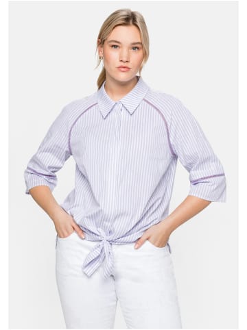 sheego Bluse in lavendel gestreift