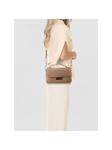 Lacoste Champs Elysees Handtasche Leder 24 cm in taupe